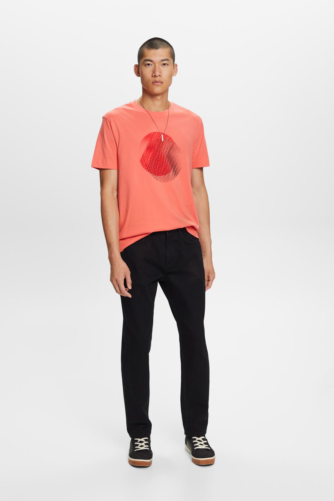 T-Shirt mit Print vorne, 100% Baumwolle