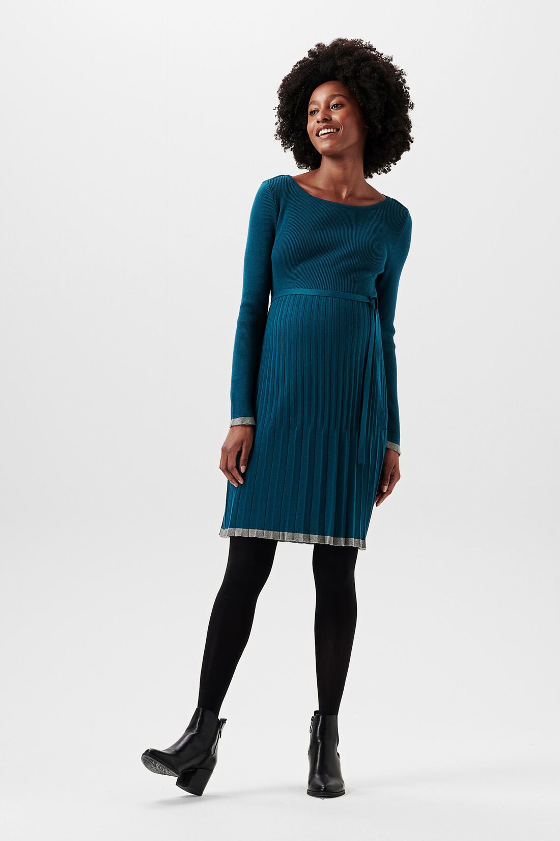 Plissiertes Strickkleid, Bio-Baumwolle