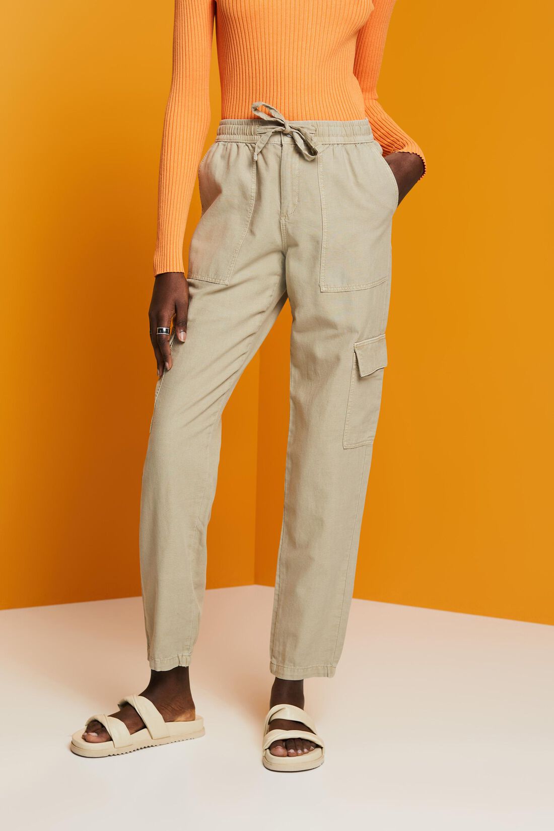 Cargohose aus Materialmix mit TENCEL&trade;