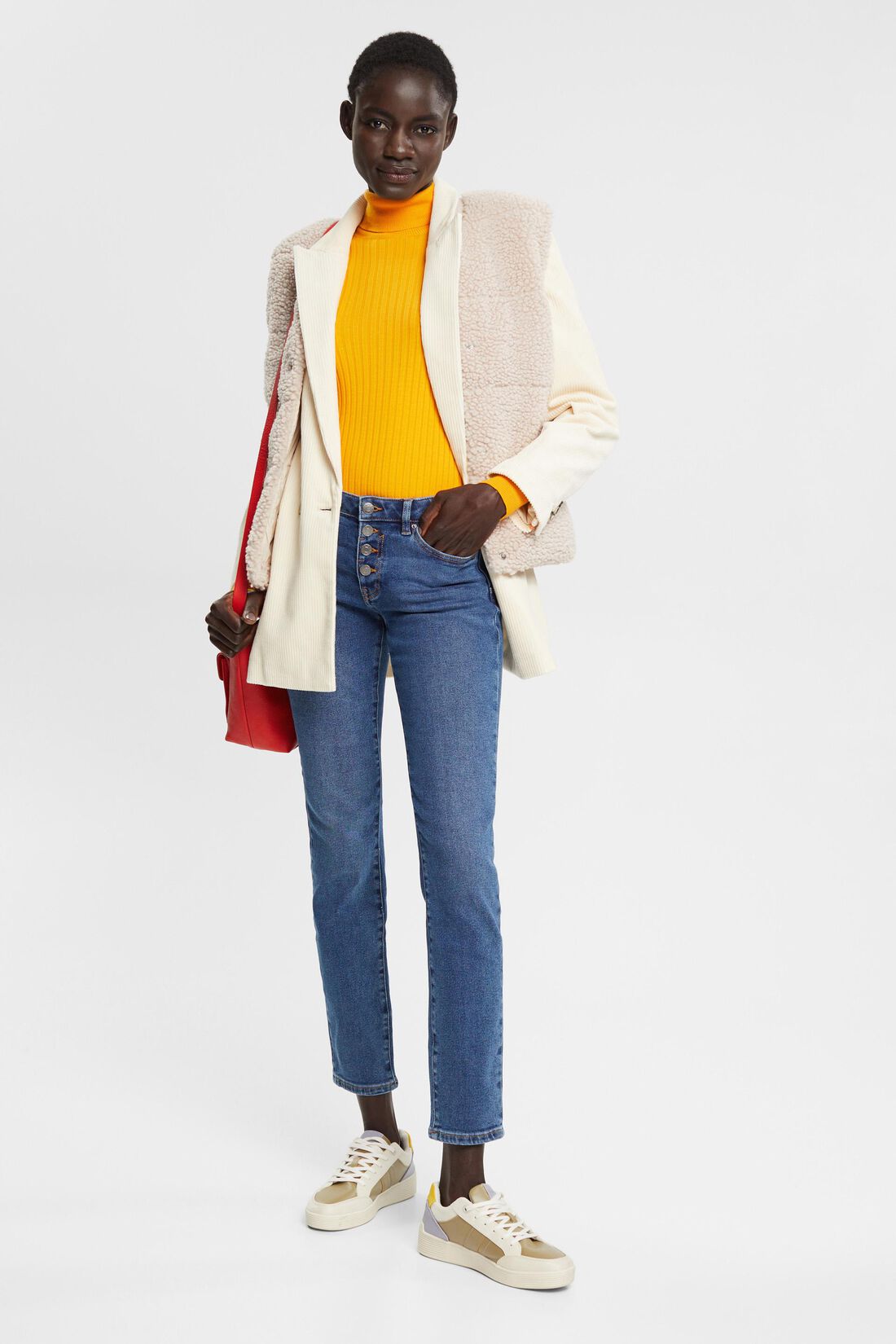 Schmale Stretch-Jeans mit mittelhohem Bund