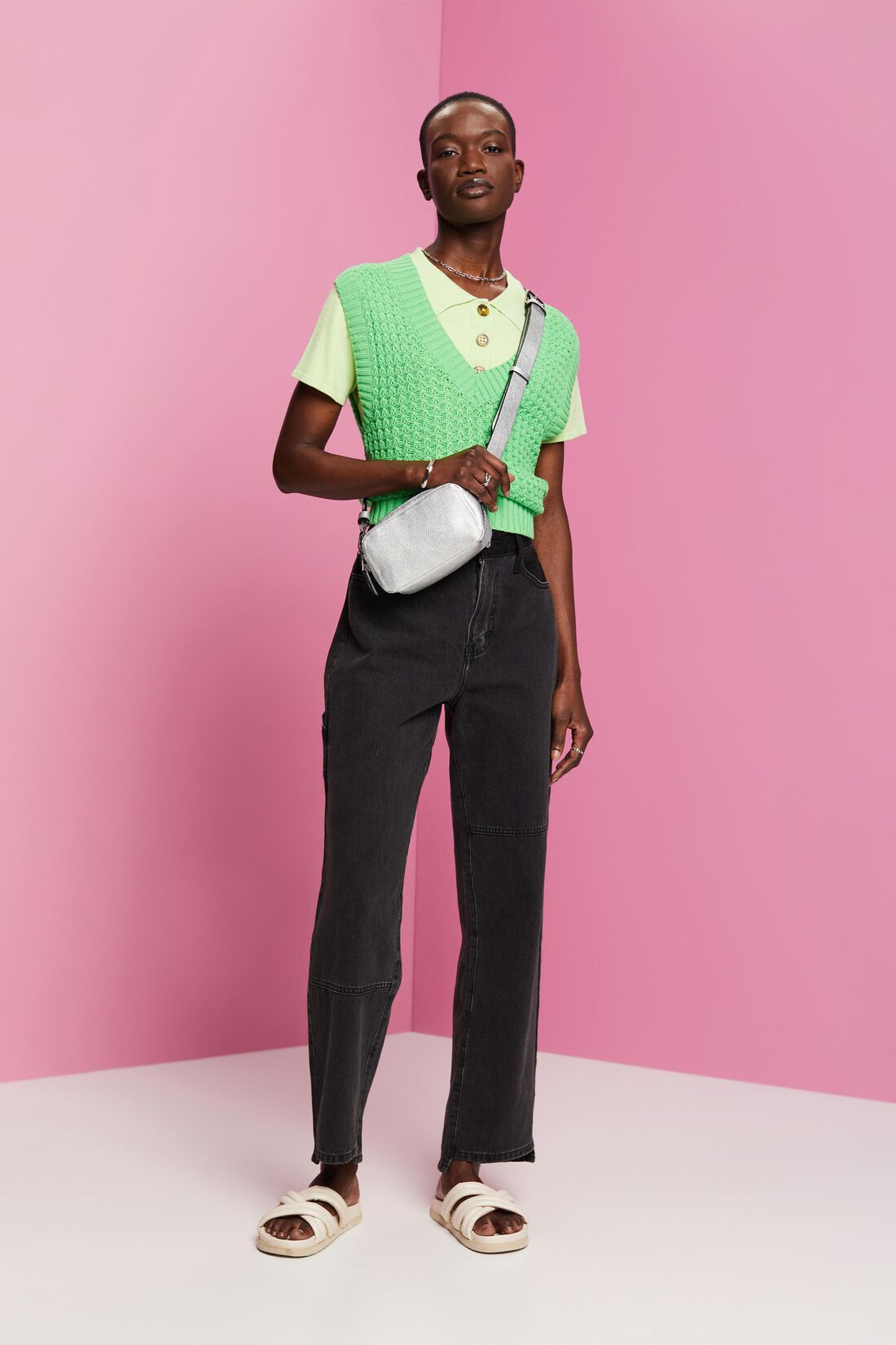 Retro-Jeans mit hohem Bund und weitem Bein