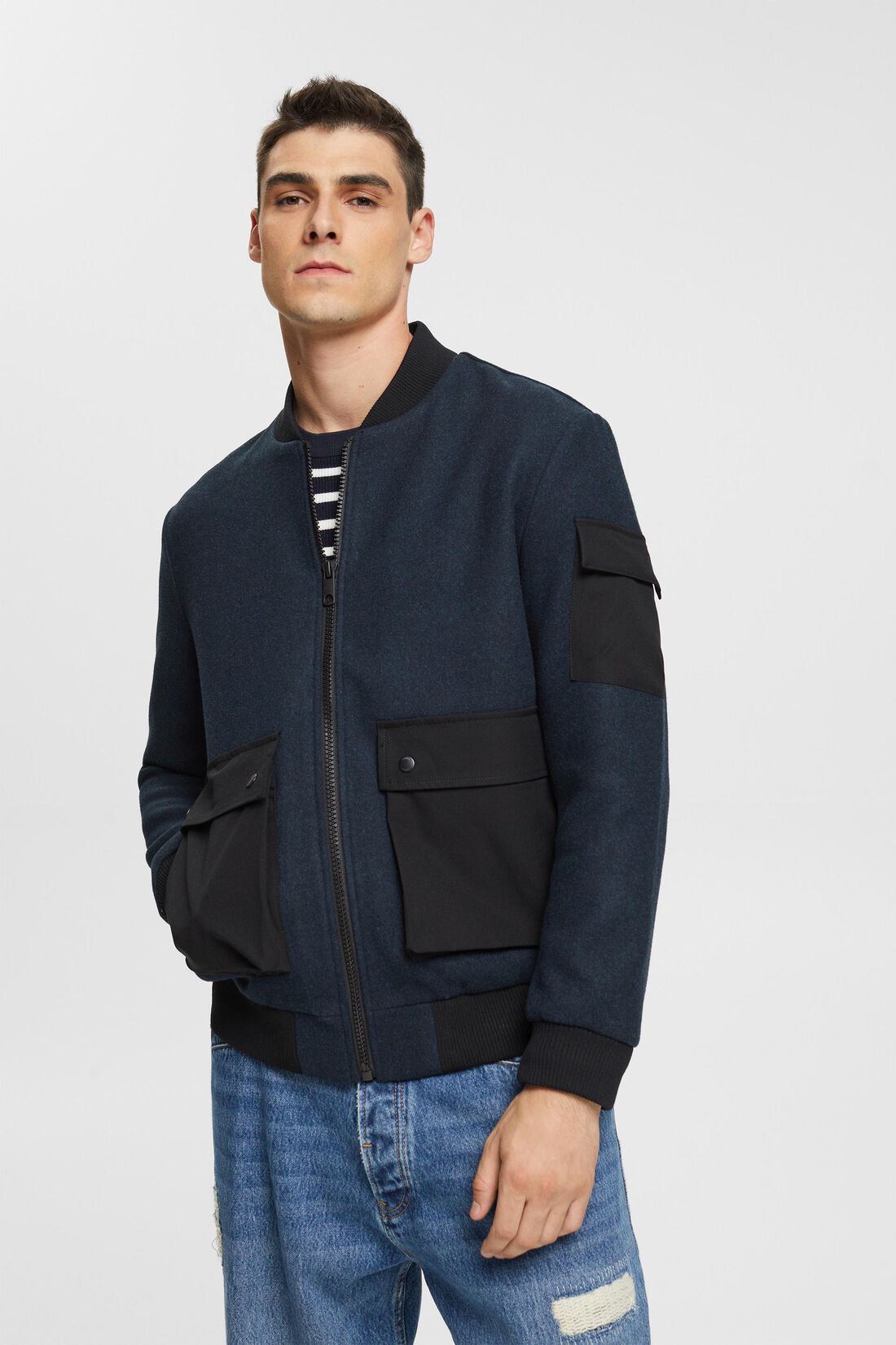 Bomberjacke aus Wollmix