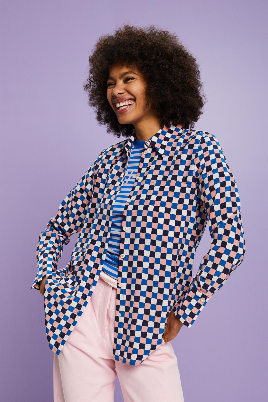Bedruckte Seidenbluse