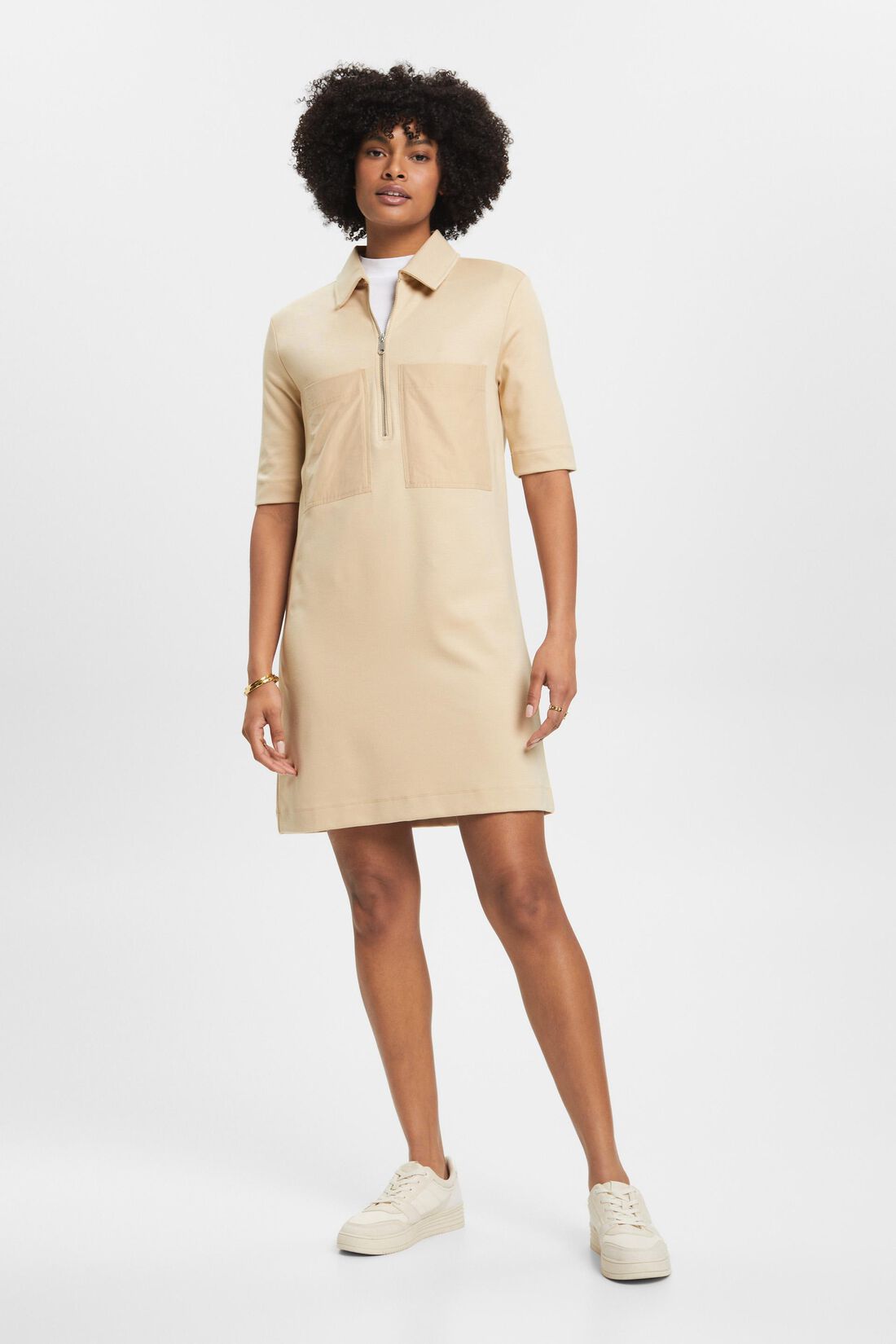 Jersey-Polokleid mit Rei&szlig;verschluss