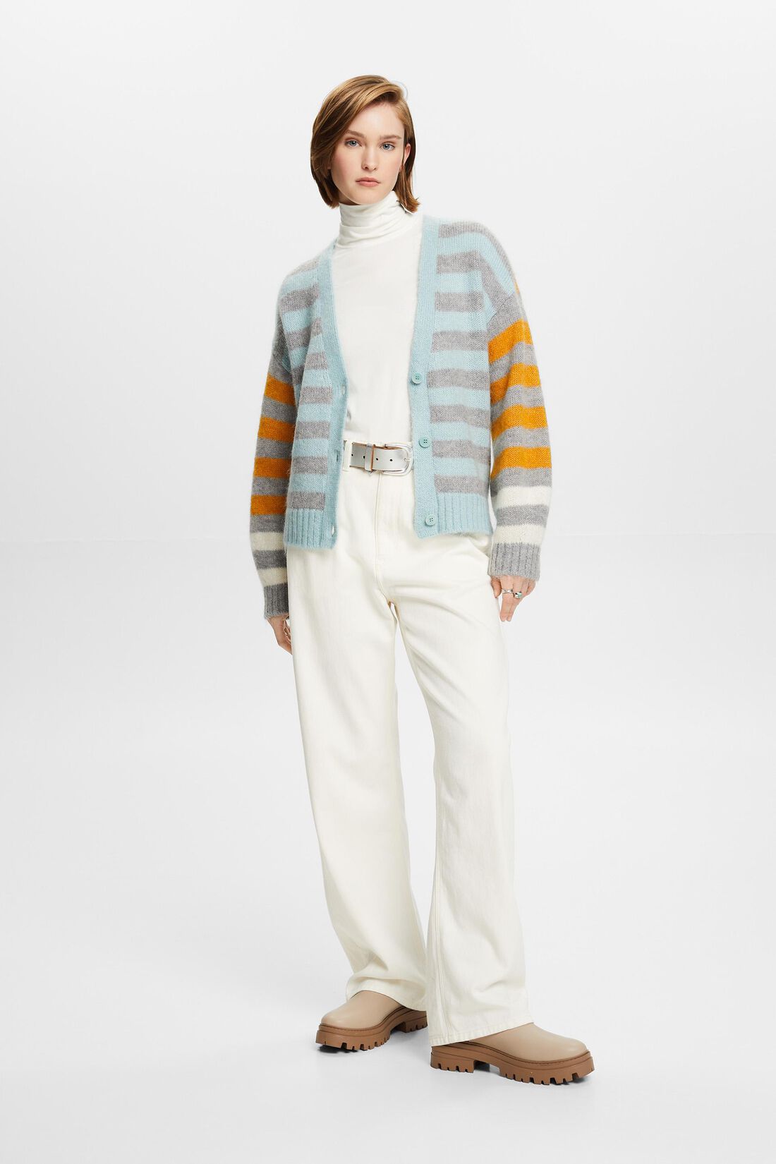 Wollmix-Cardigan mit Mohair