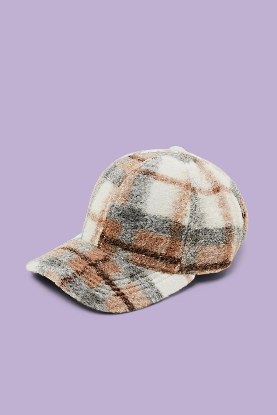 Karierte Basecap aus weich aufgerautem Stoff