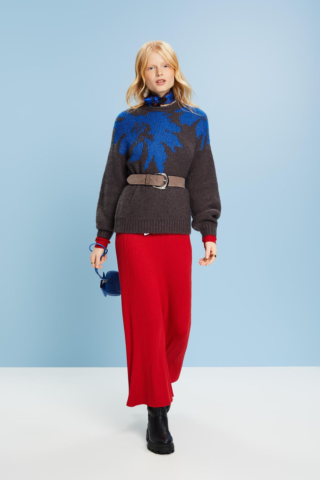 Strickpullover mit Jacquard-Motiv im Metallic-Look