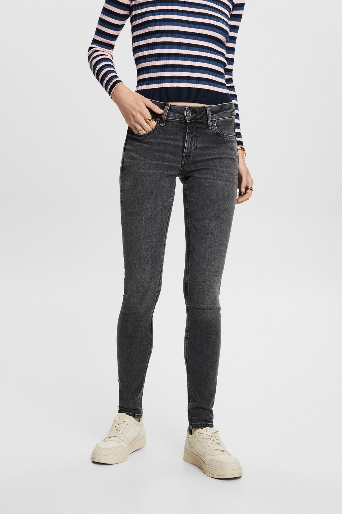 Skinny Jeans mit mittlerer Bundh&ouml;he