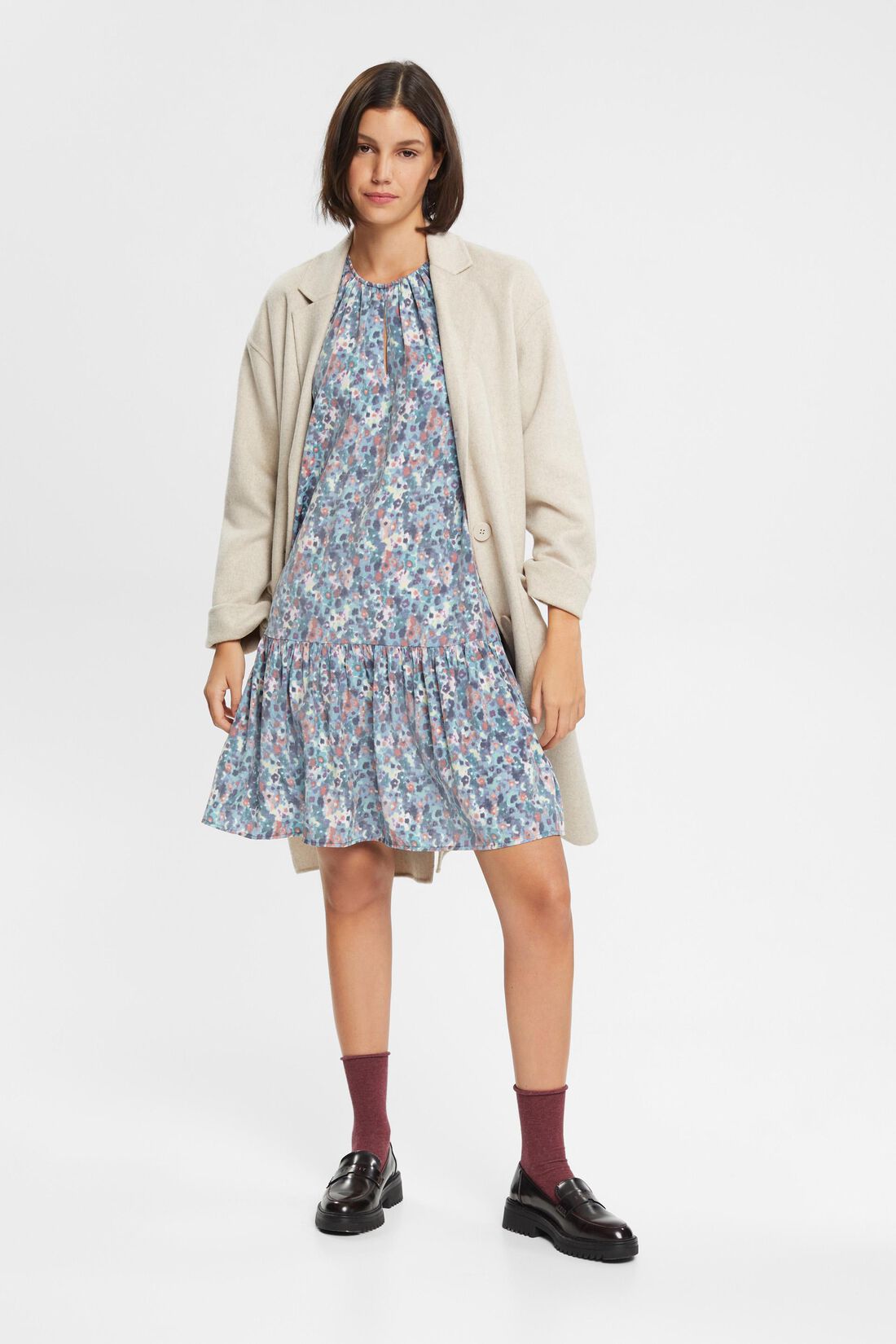 Gemustertes Midikleid