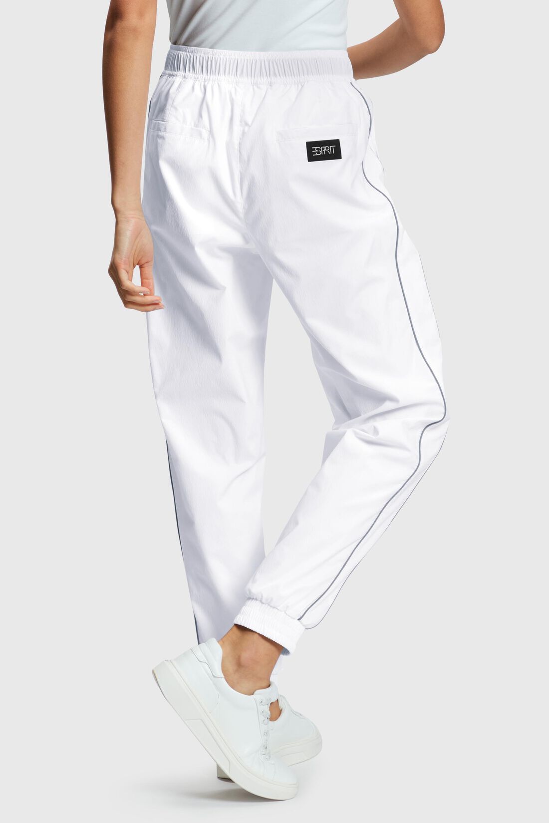 High-Rise-Pants im Jogger-Style mit G&uuml;rtelschlie&szlig;e