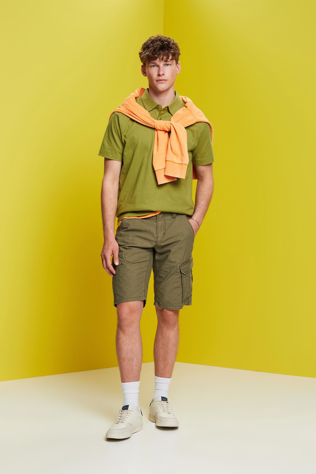 Jersey Poloshirt, Baumwolle-Leinen-Mix