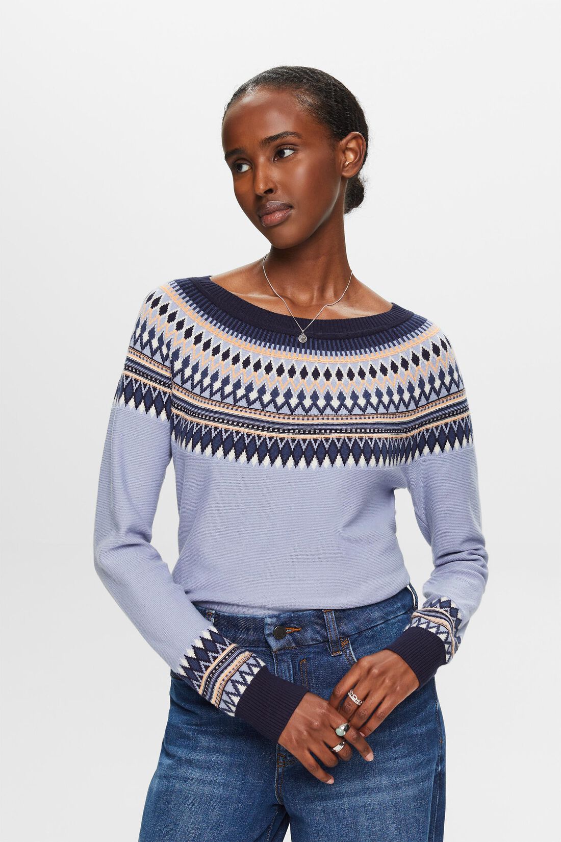 Jacquardpullover aus Baumwolle