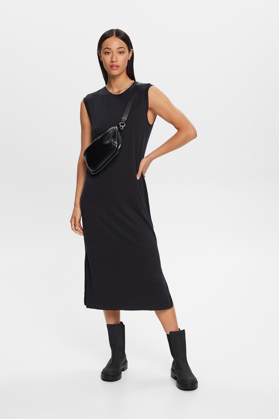 &Auml;rmelloses Midi-Hemdblusenkleid