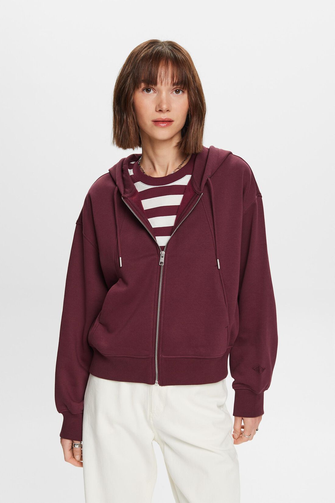 Recycelt: Hoodie mit Rei&szlig;verschluss