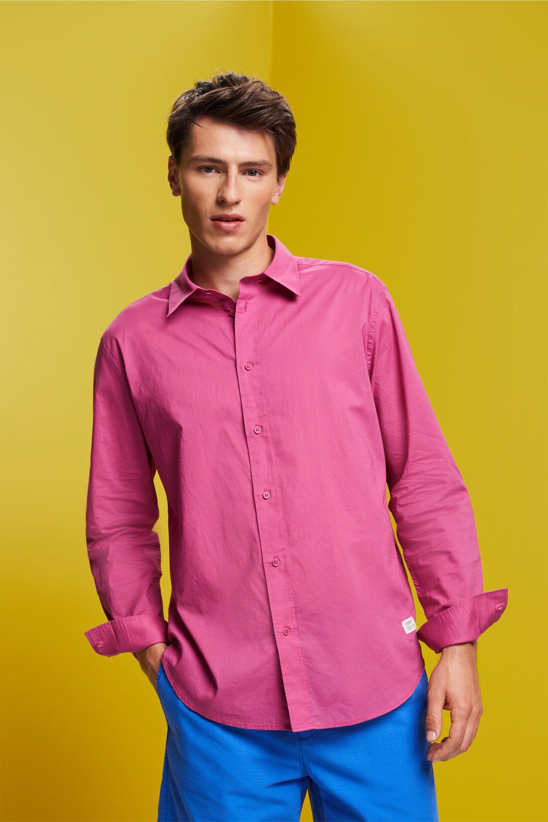 Unifarbenes Longsleeve, 100 % Baumwolle