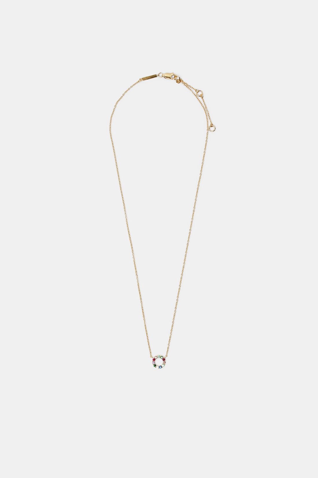 Halskette aus goldfarbenem Sterlingsilber mit ringf&ouml;rmigem Anh&auml;nger