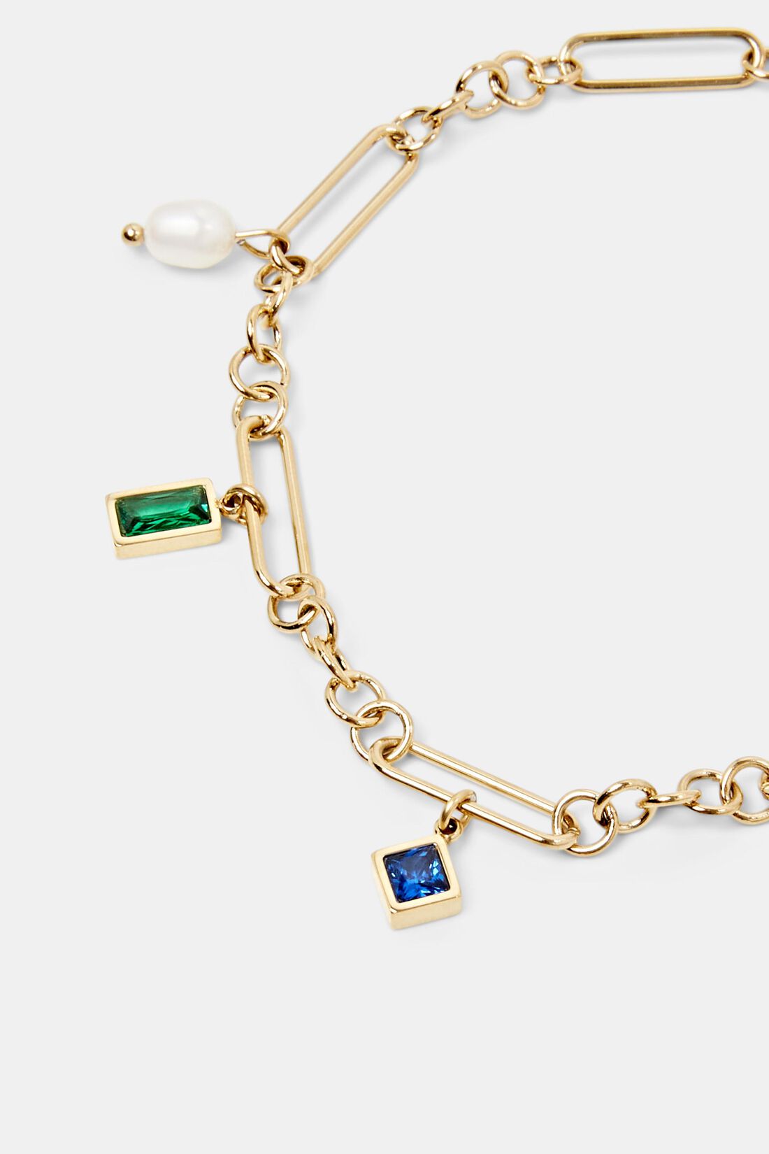 Gliederarmband mit Anh&auml;ngern, Edelstahl