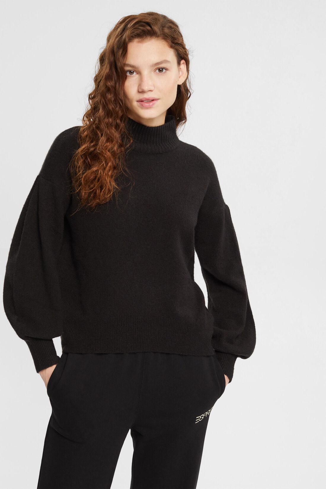 Wollmix-Pullover mit Stehkragen