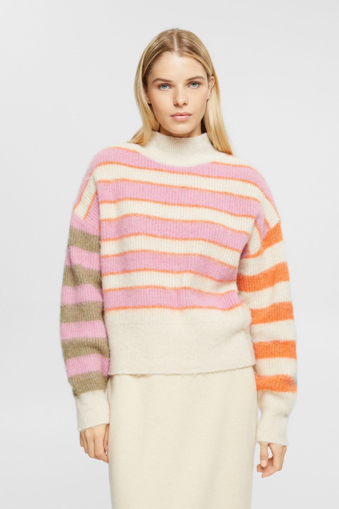 Gestreifter Pullover aus Wollmix