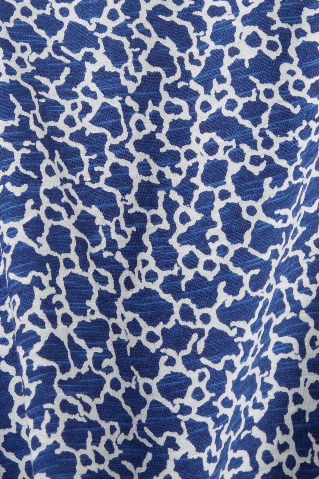 Baumwoll-T-Shirt mit V-Ausschnitt und Mosaikprint