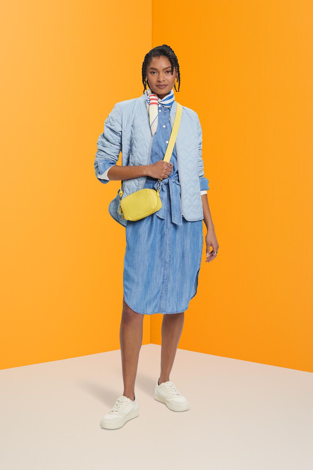 Denim-Shirtkleid mit abnehmbarem Bindeg&uuml;rtel