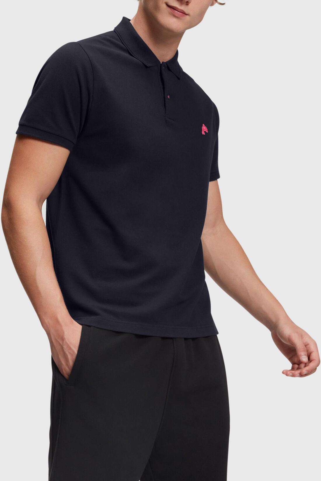 Klassisches Tennis-Poloshirt mit Dolphin-Batch