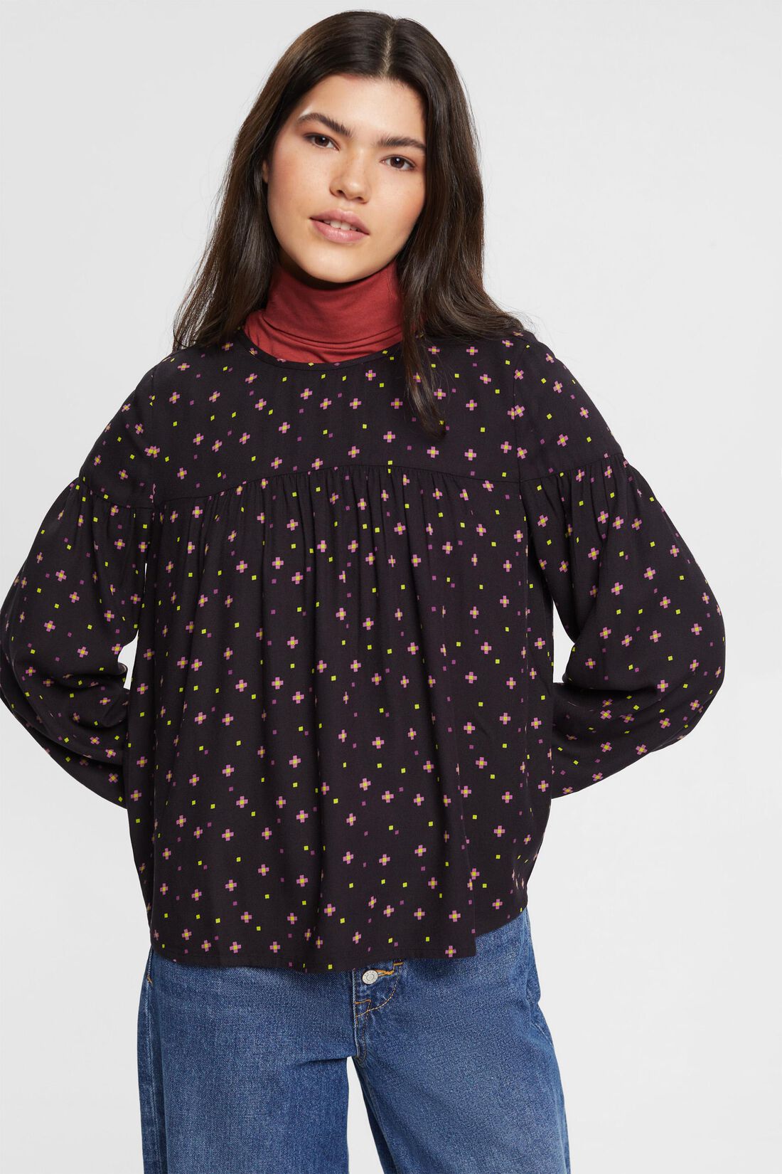 Bluse mit Muster, LENZING&trade; ECOVERO&trade;
