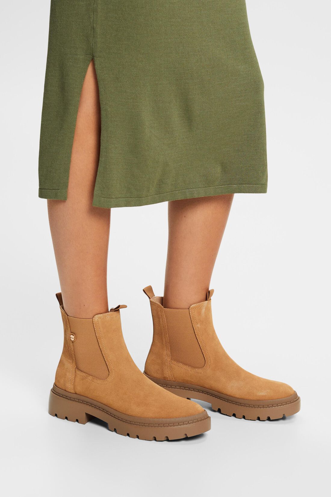 Boots aus echtem Veloursleder