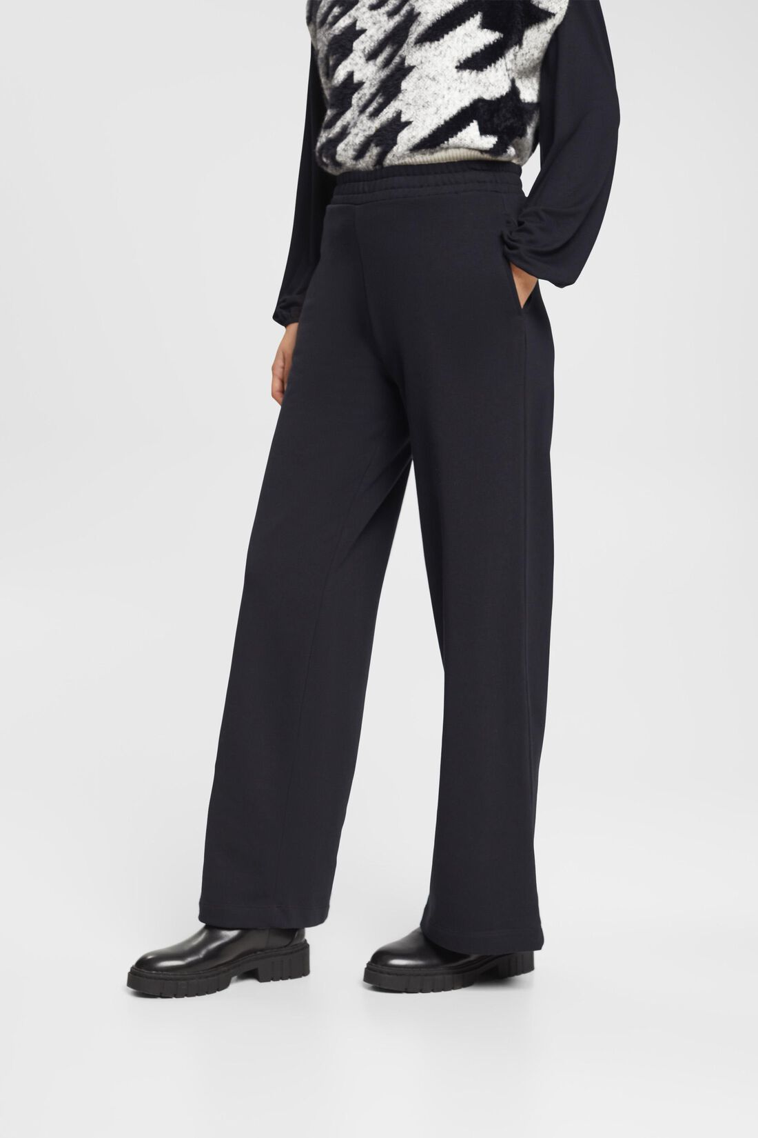 High-Rise-Pants im Jogger-Style mit weitem Bein