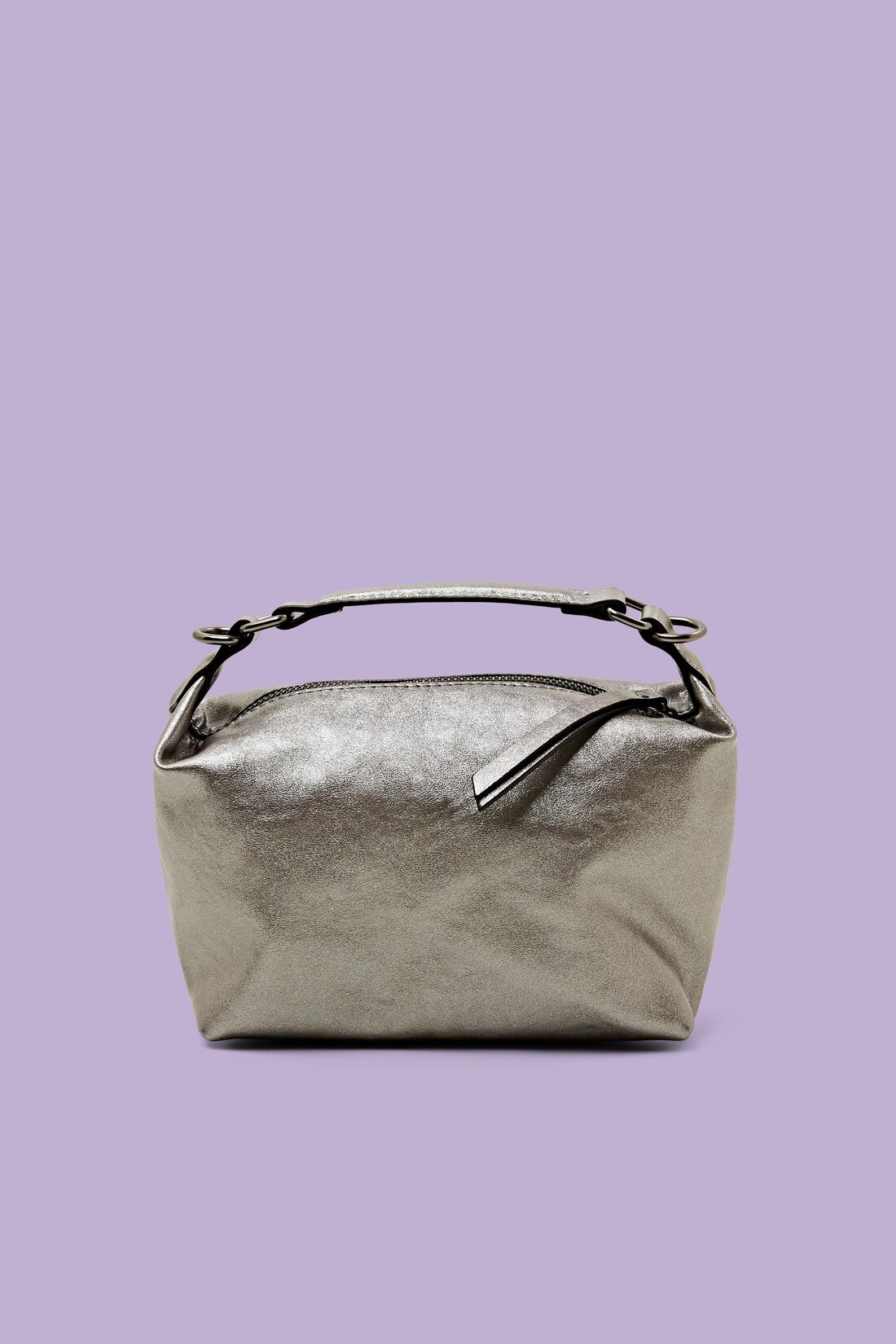 Tasche in Lederoptik im Metallic-Trend