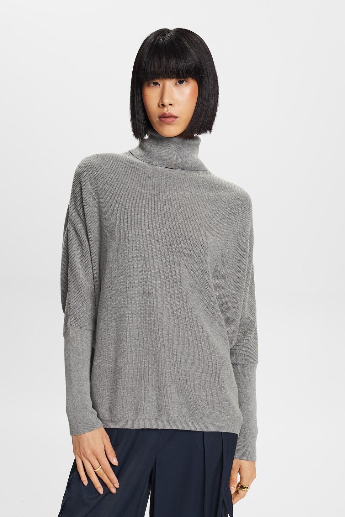 Rollkragenpullover mit Fledermaus&auml;rmeln