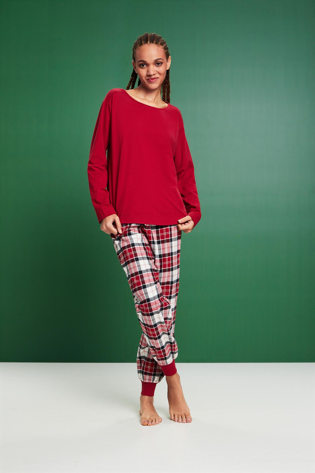 Pyjama-Set aus kariertem Flanell