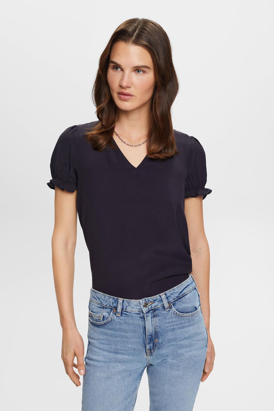 Bluse mit V-Ausschnitt