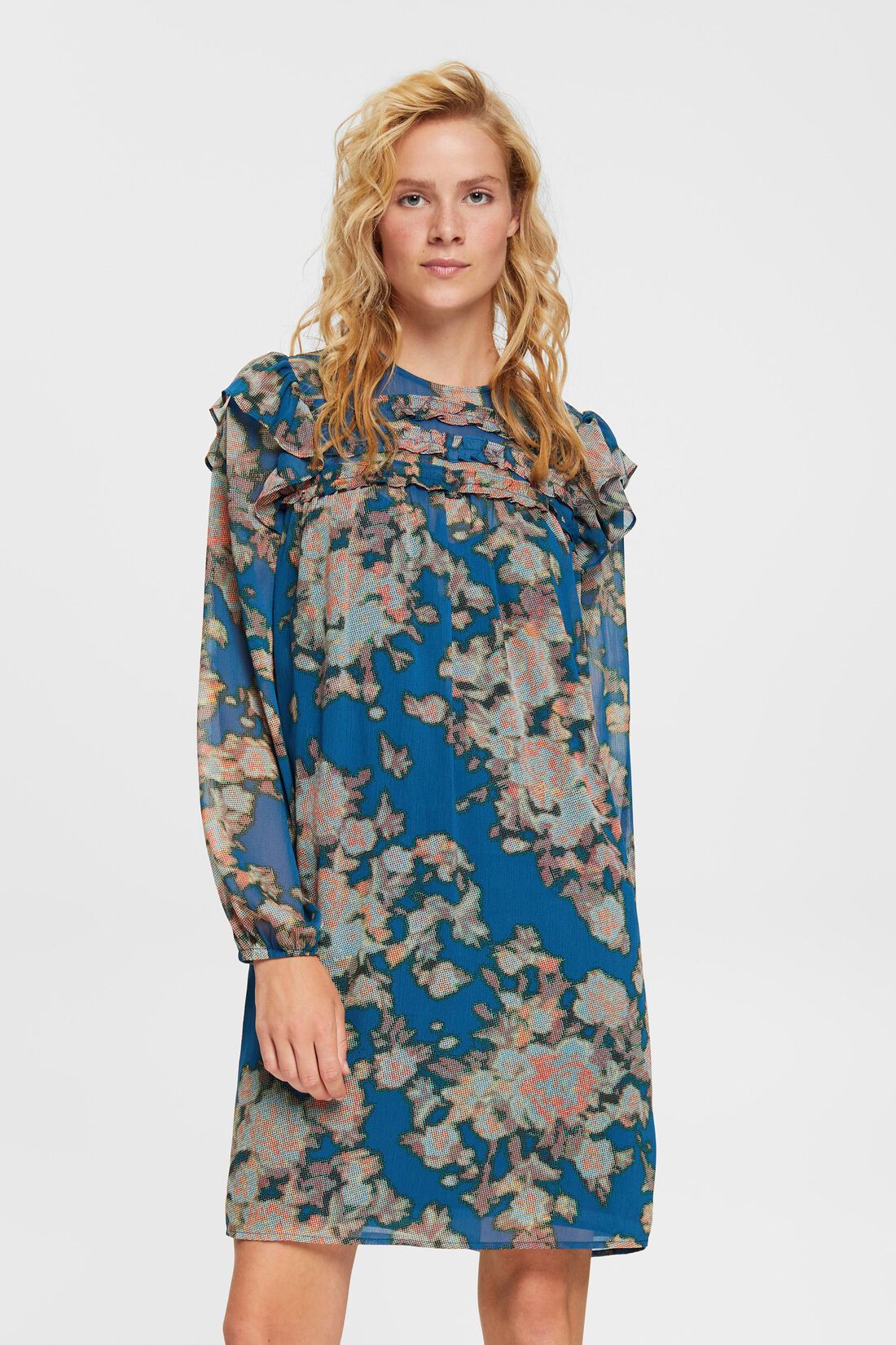 Chiffon-Kleid mit Muster