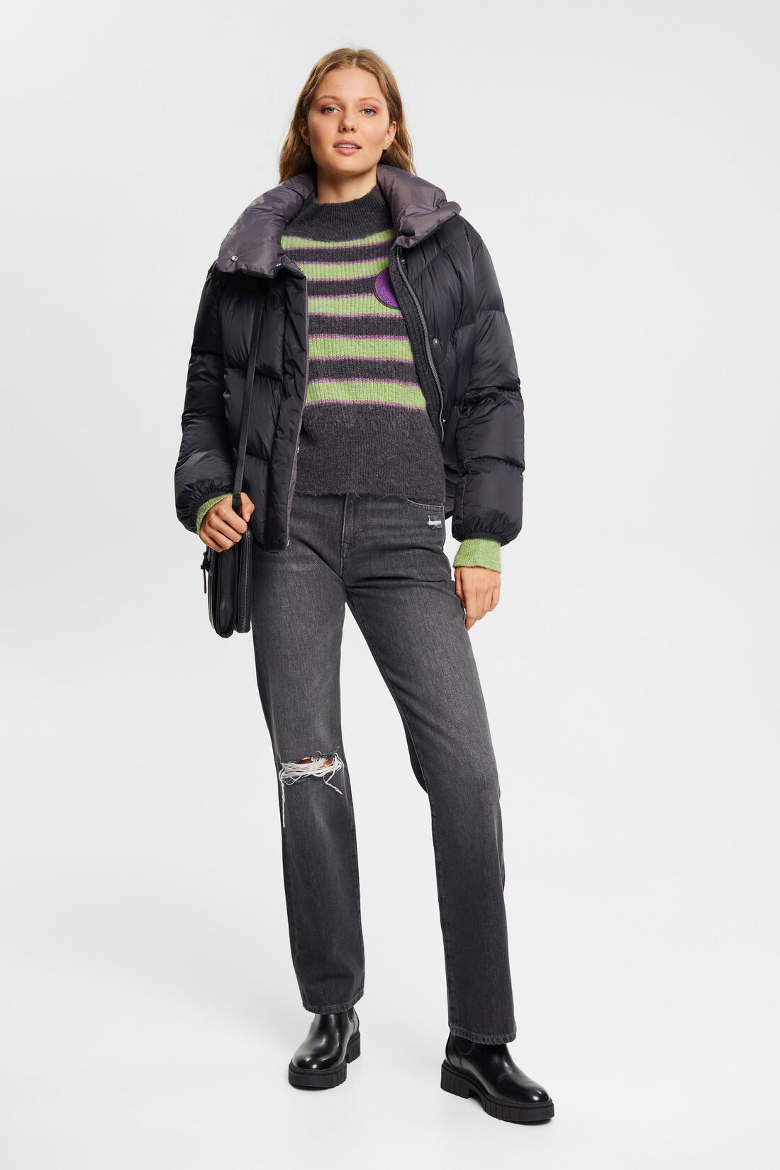 High-Rise-Western-Jeans im Bootcut mit Ripped-Details