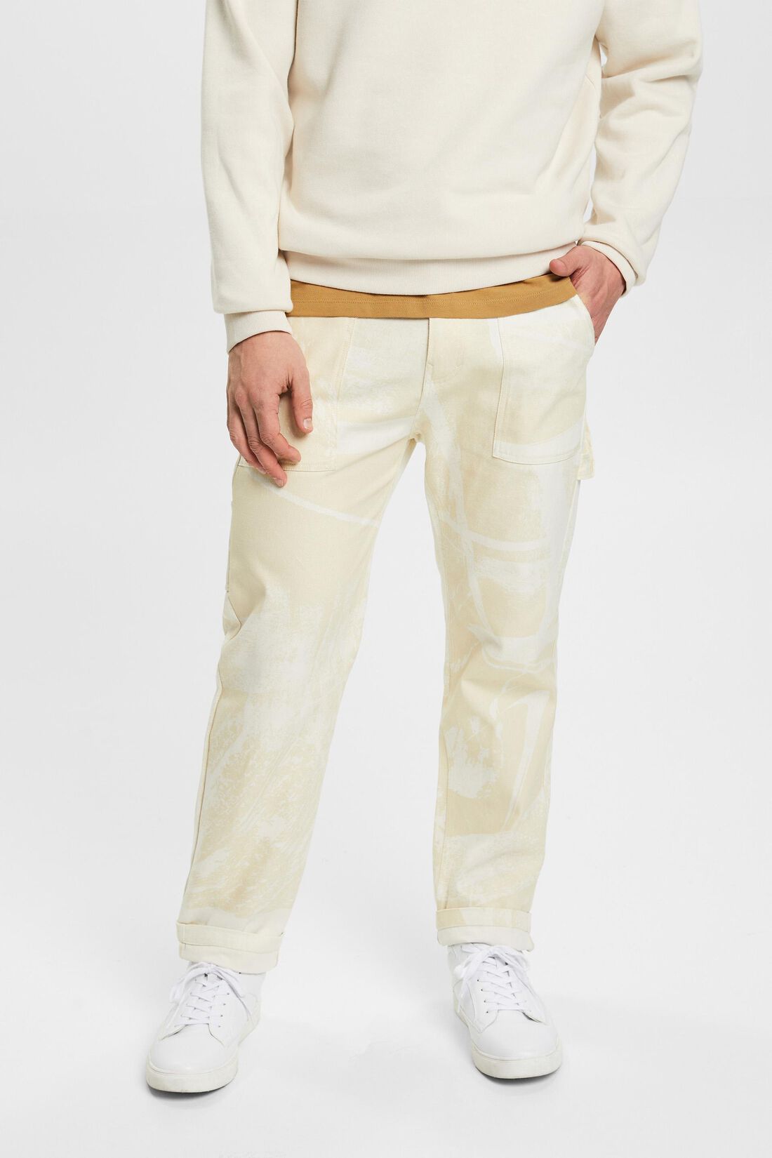 Gemusterte Cargohose mit geradem Bein