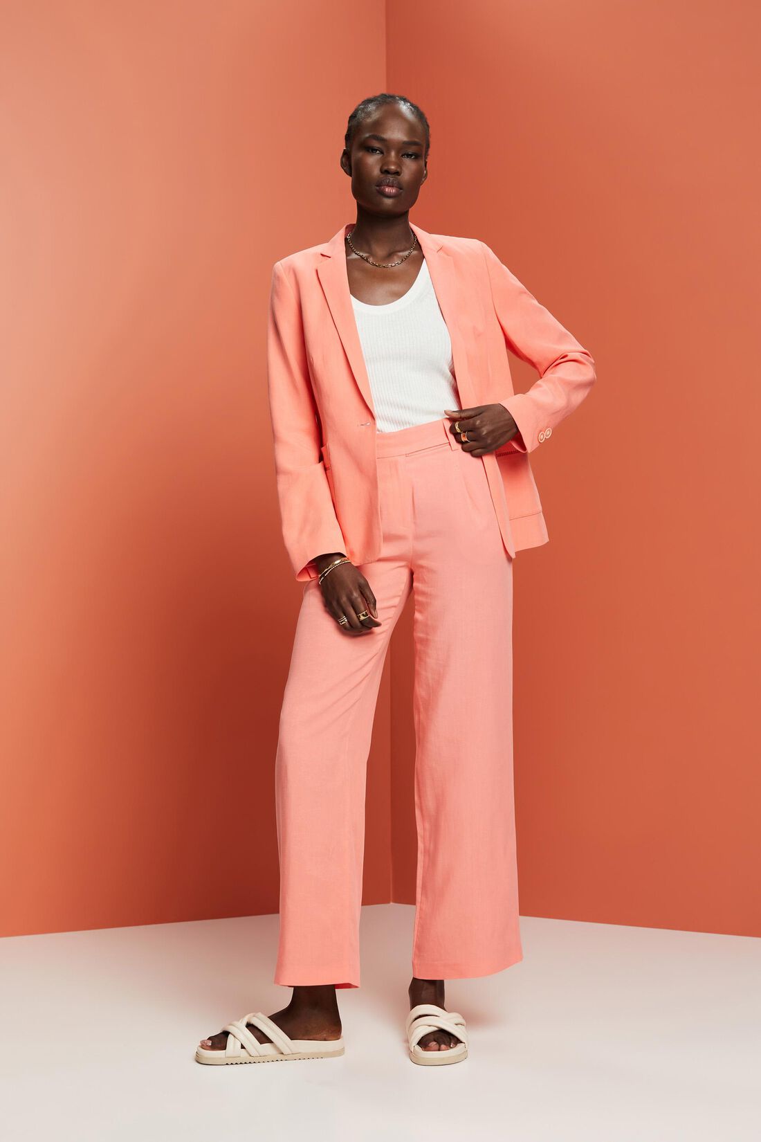 Blazer mit Kl&ouml;ppelspitze, TENCEL&trade;