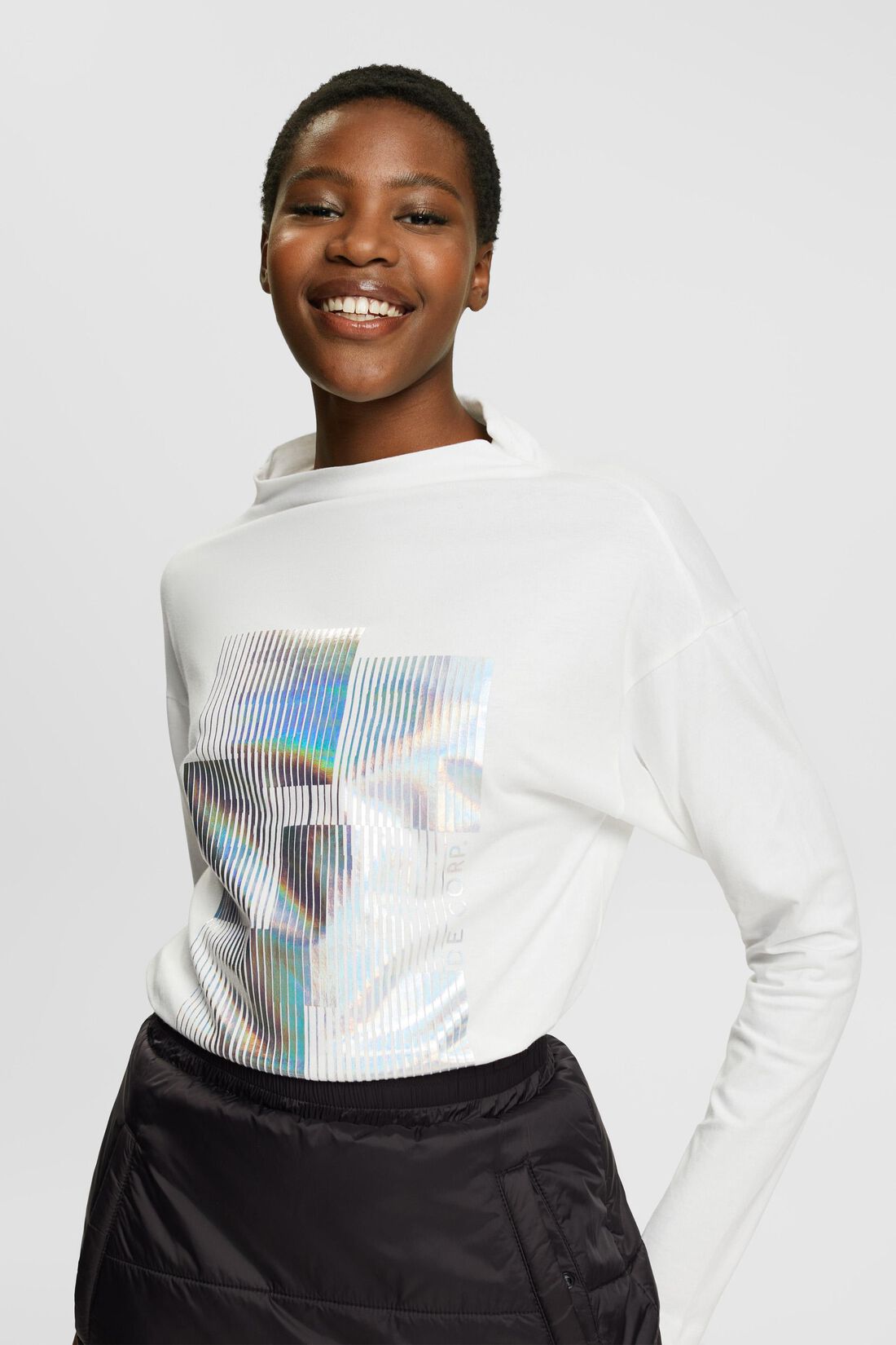 Longsleeve mit Metallic-Print