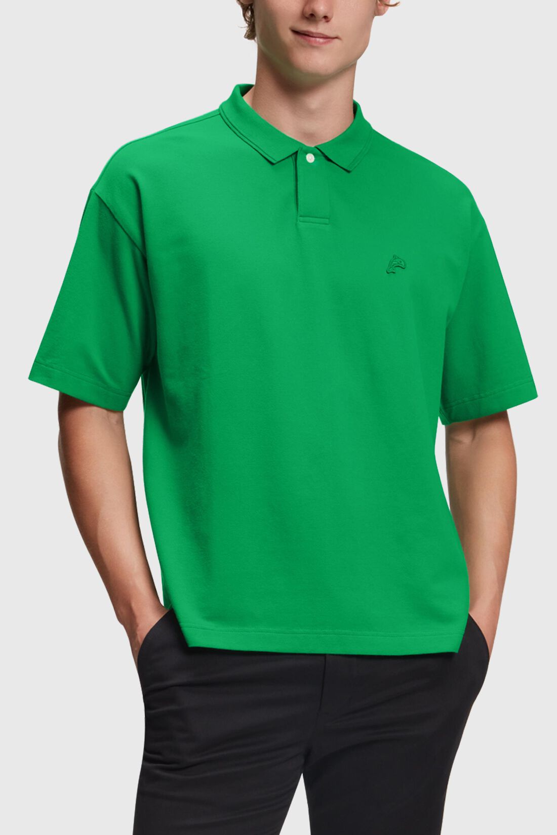 Relaxed Fit Poloshirt mit Dolphin-Badge
