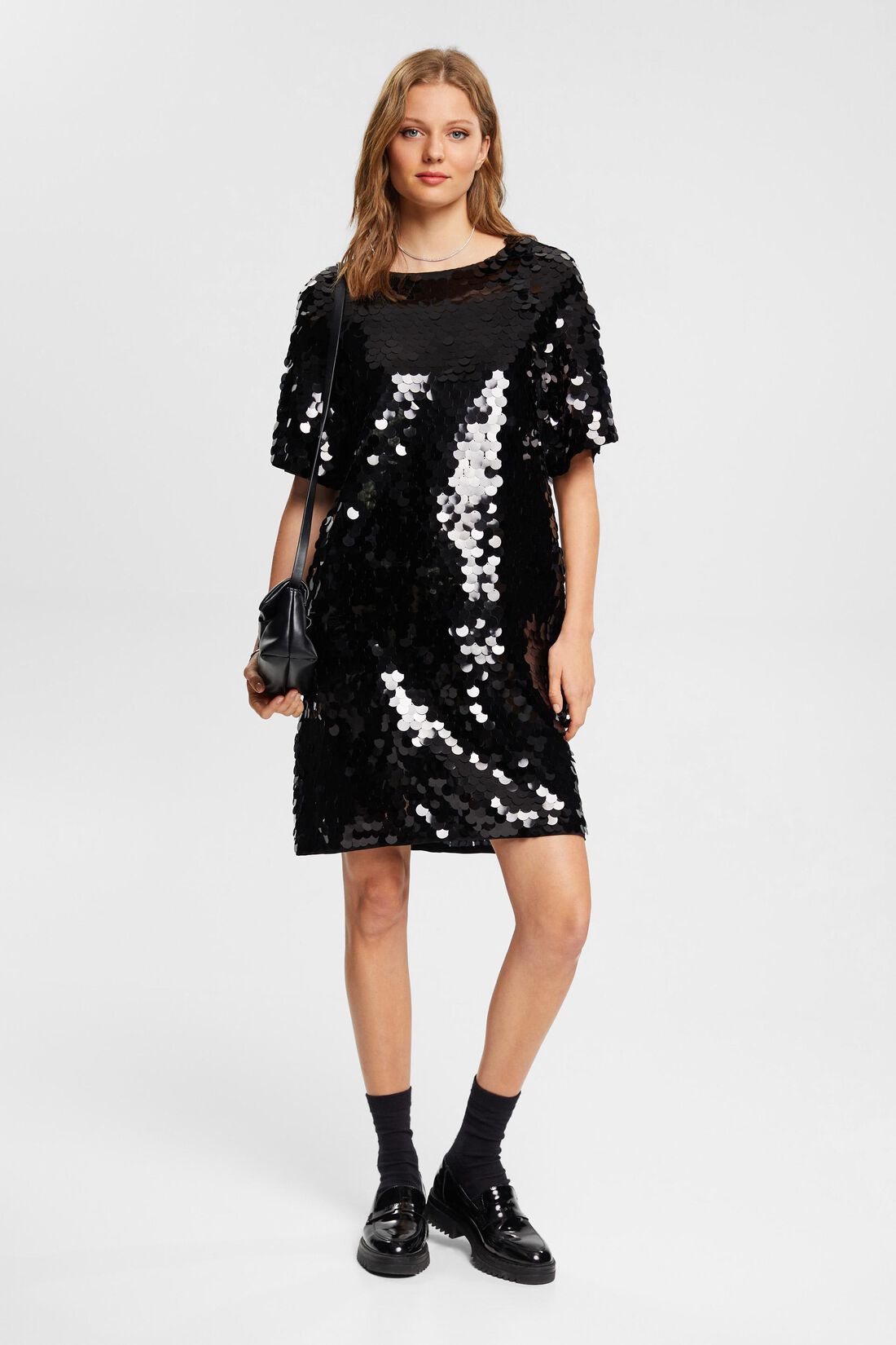 Minikleid mit gro&szlig;en Pailletten, LENZING&trade; ECOVERO&trade;
