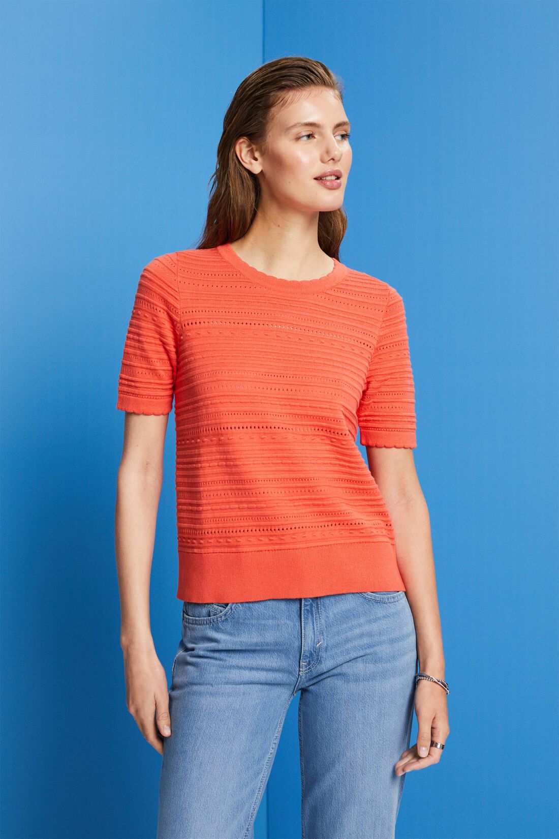 Kurzarmpullover, 100% Baumwolle