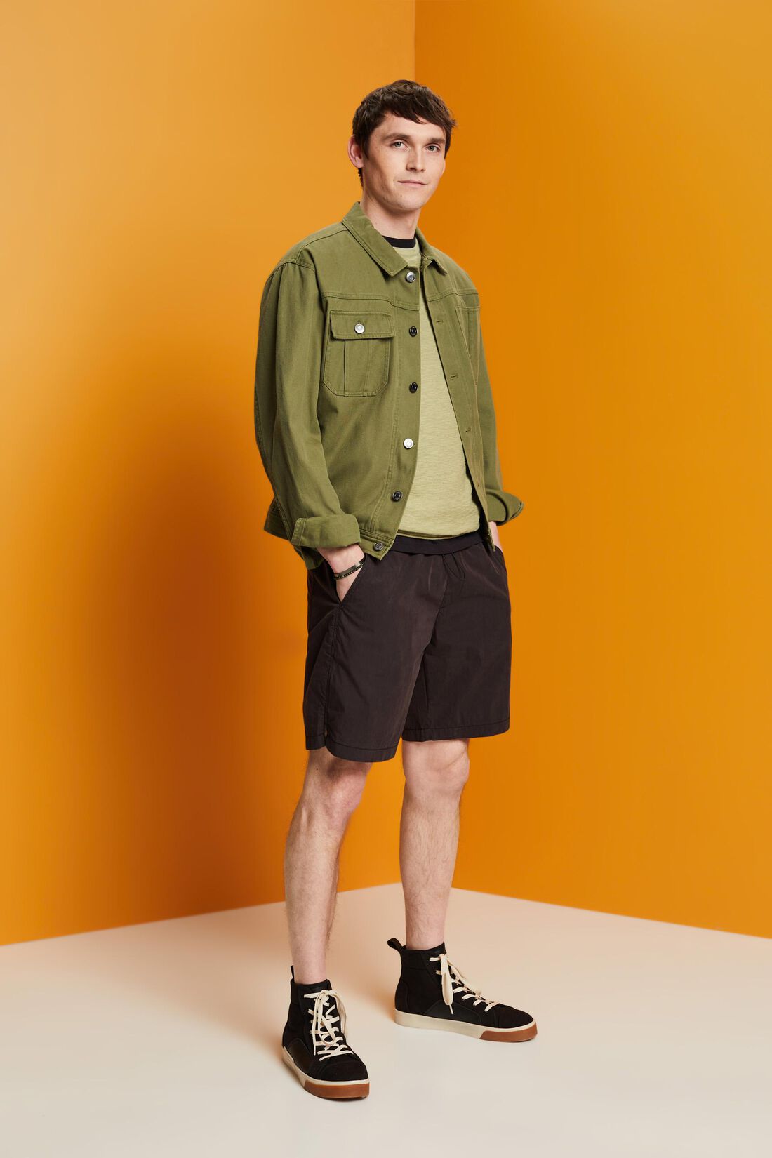 Kurz&auml;rmeliger Pullover, Baumwoll-Leinenmix