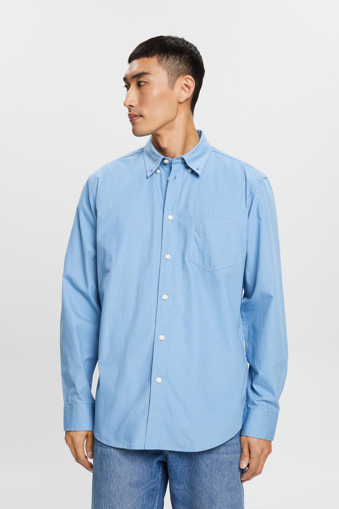 Button-Down-Hemd aus Popeline, 100% Baumwolle
