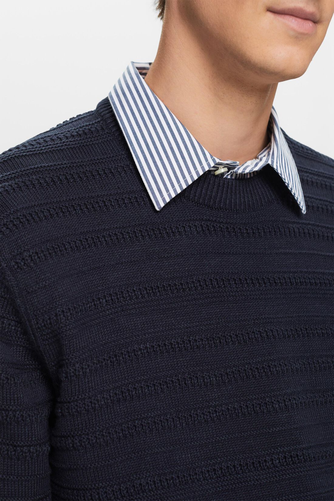 Strukturierter Baumwollpullover