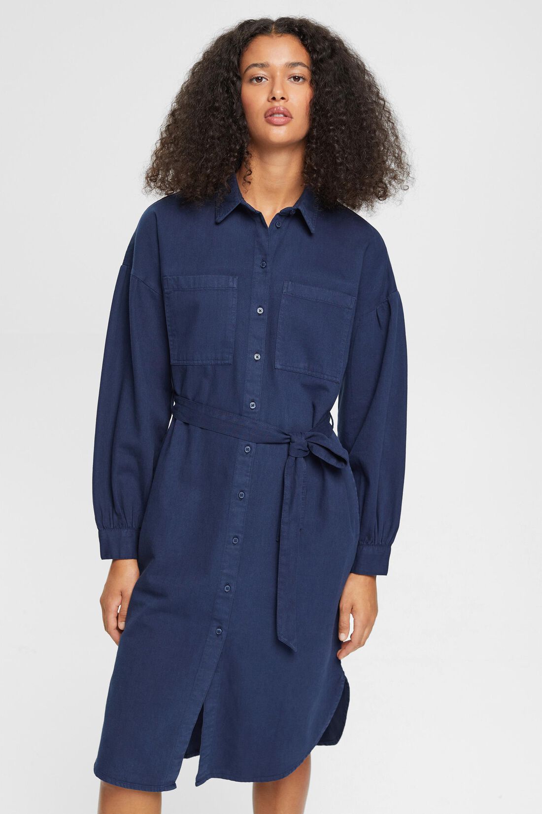 Hemdblusenkleid mit G&uuml;rtel