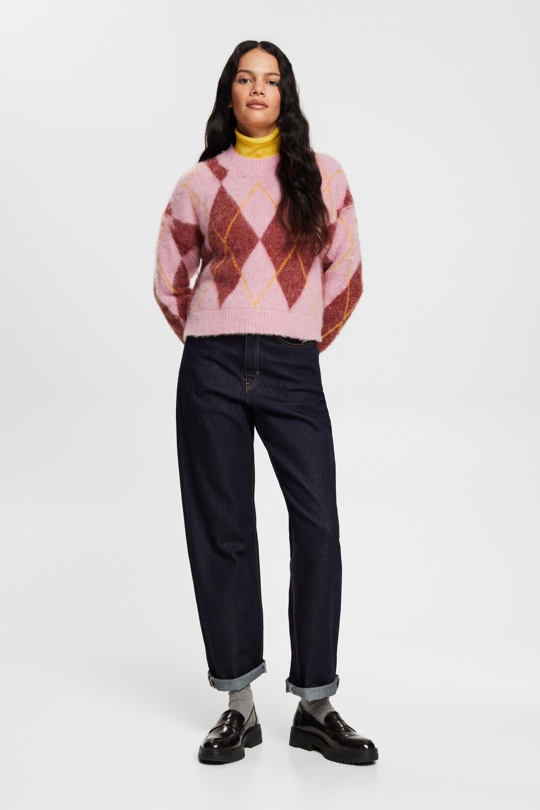 Pullover aus Wollmix mit Argyle-Muster