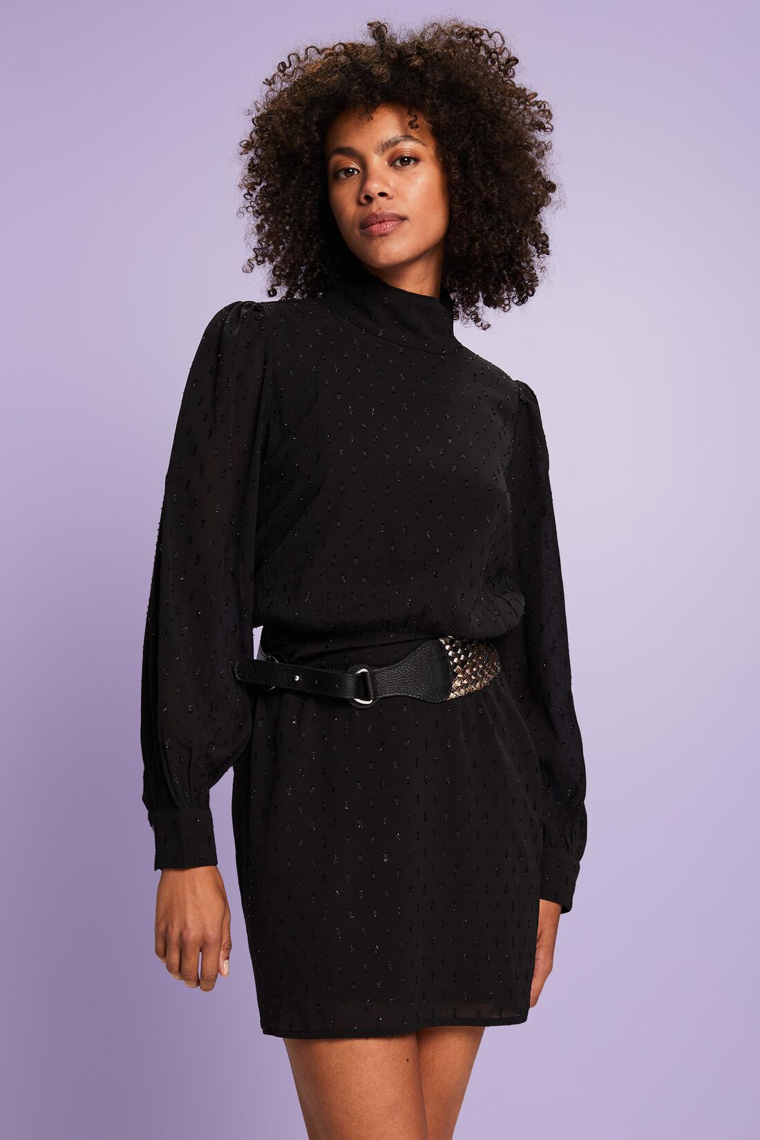 Glitzer-Minikleid aus Plumetis-Chiffon