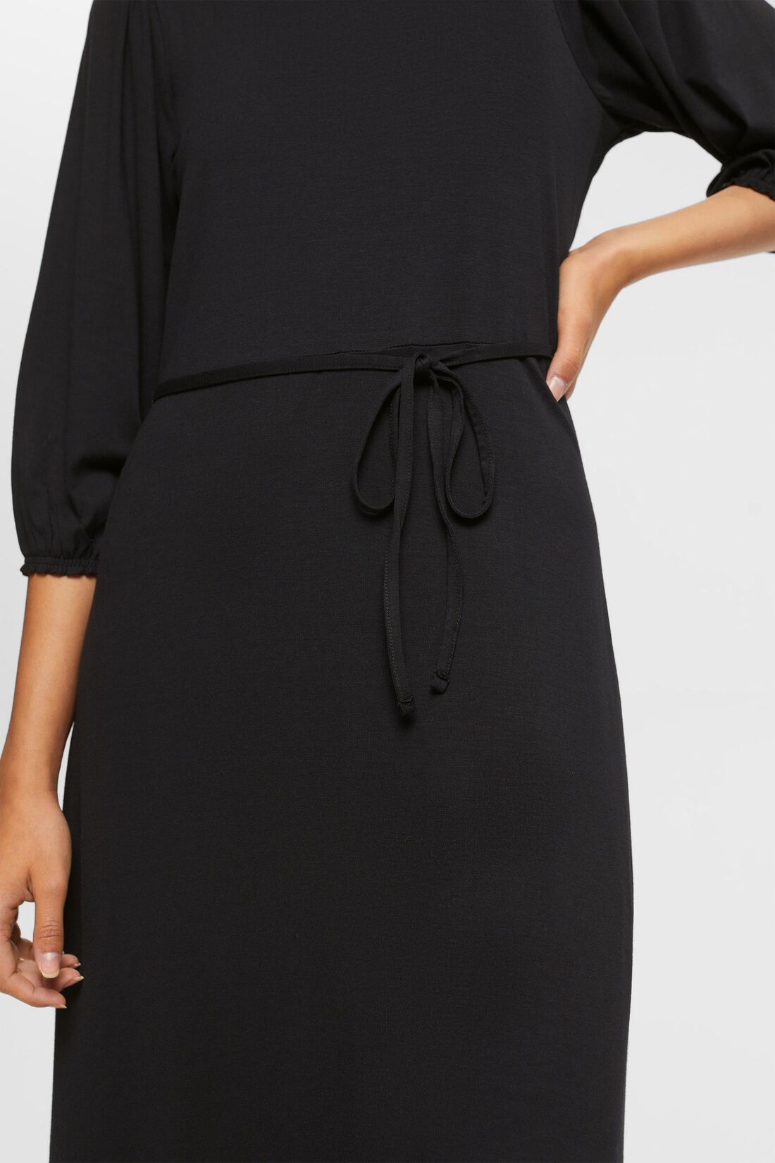 Midikleid aus Jersey mit Bindeg&uuml;rtel