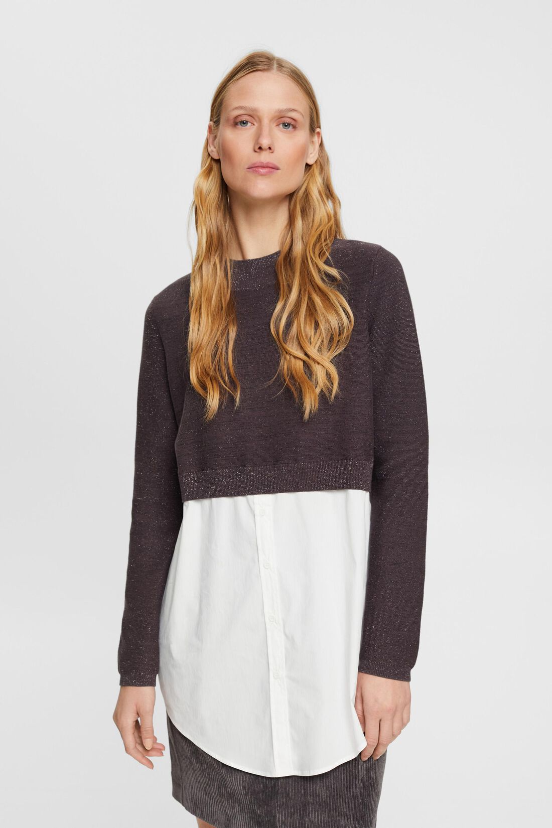 Pullover im Lagenlook, Baumwollmix