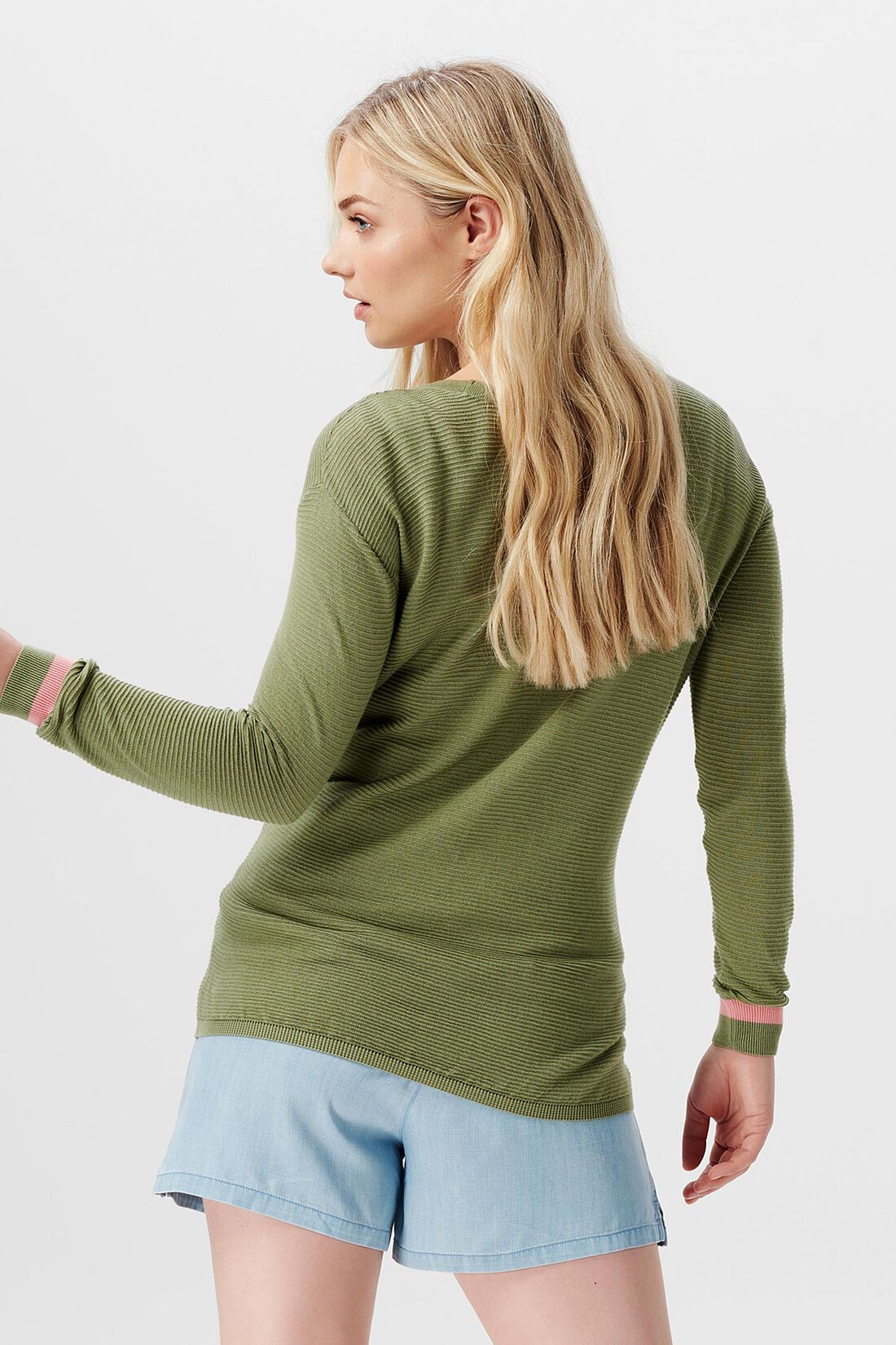 Strukturierter Pullover mit Streifendetails